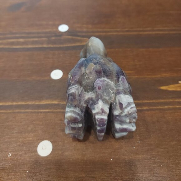 Chevron Amethyst (Dream Amethyst) Crystal Dragon Head - Picture 6 of 8